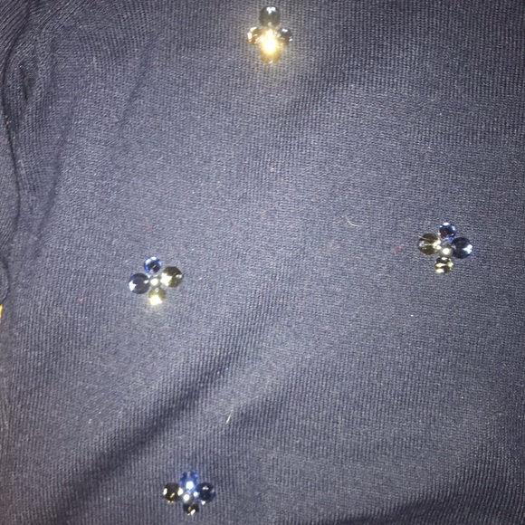 New York & Co Beaded Sweater - Med (Navy) - Picture 3 of 3